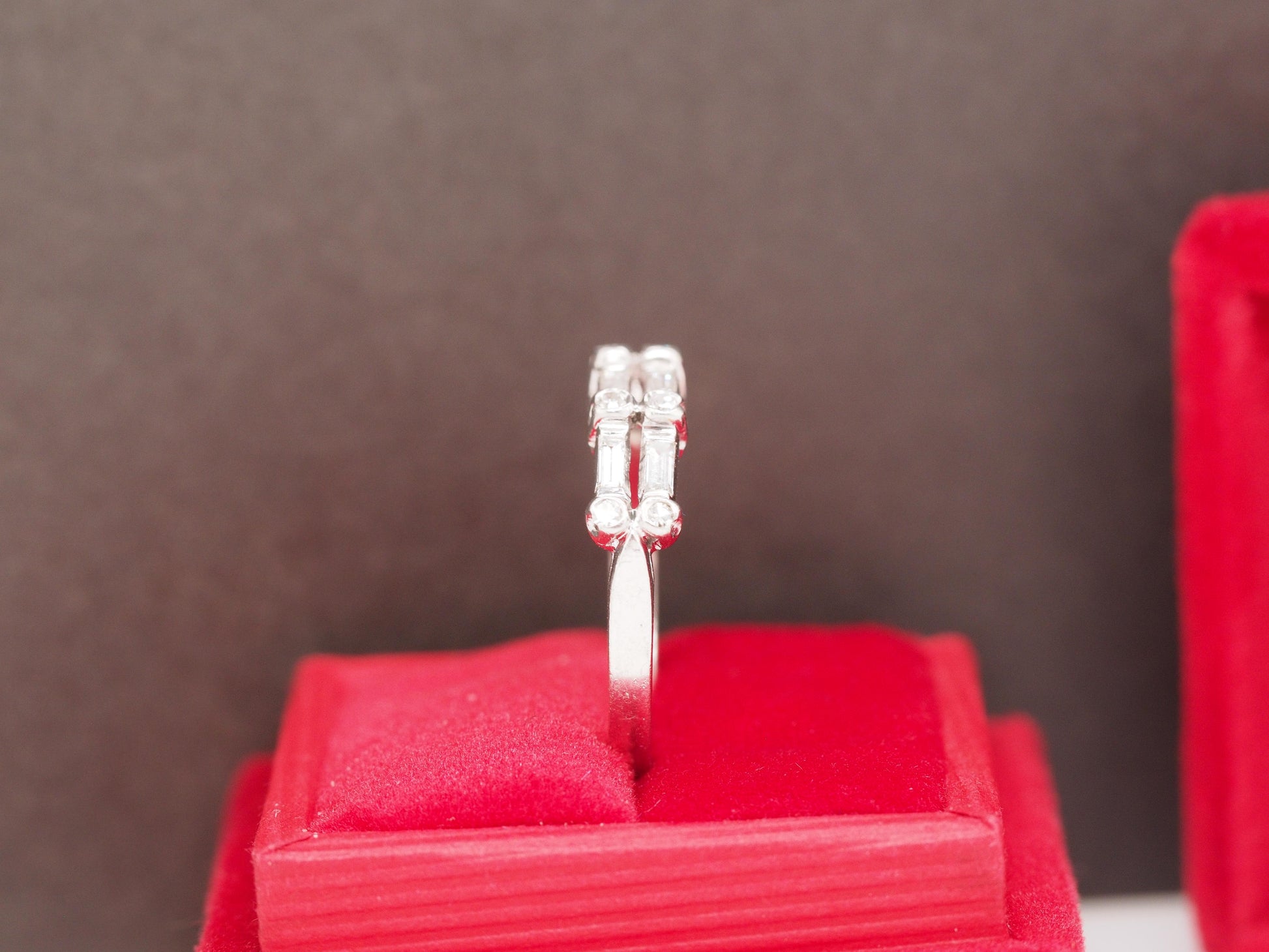 Circa 1930s Platinum Two Row Diamond Wedding Band - VHK#489