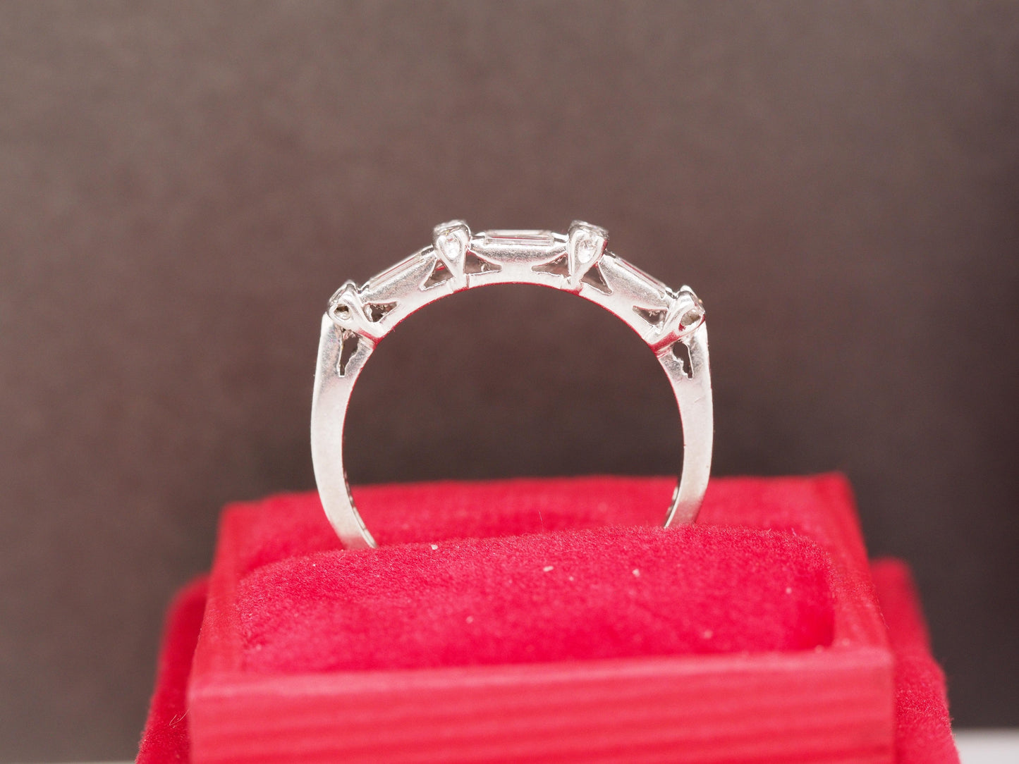Circa 1930s Platinum Two Row Diamond Wedding Band - VHK#489