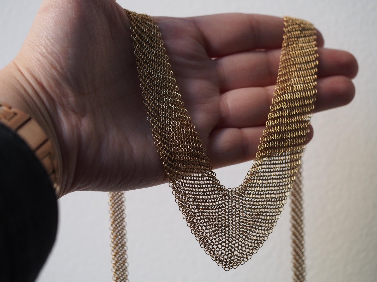 Tiffany & Co Elsa Peretti 18K Yellow Gold Large Mesh Necklace - VHK#490