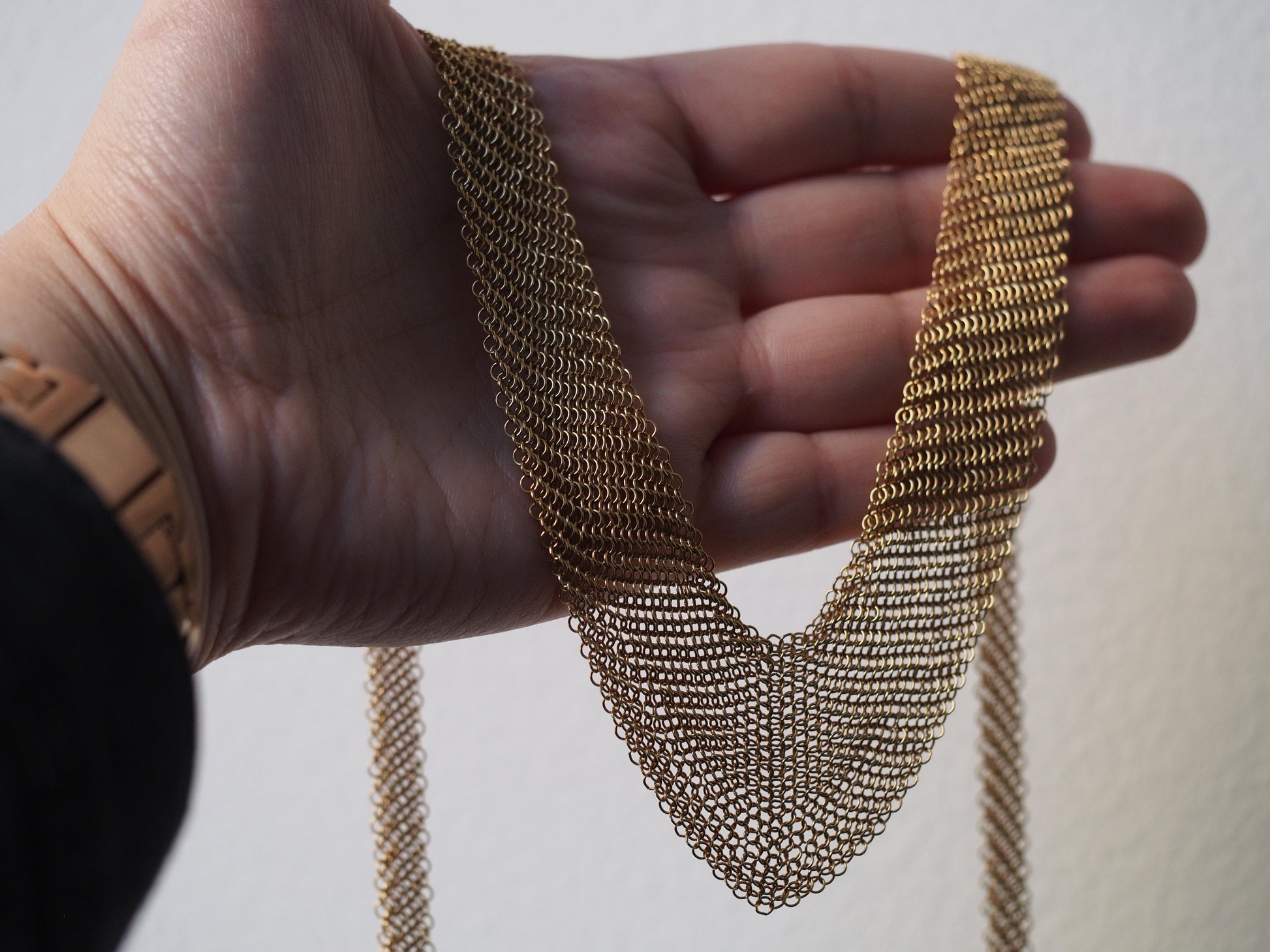Tiffany & Co Elsa Peretti 18K Yellow Gold Large Mesh Necklace - VHK#490