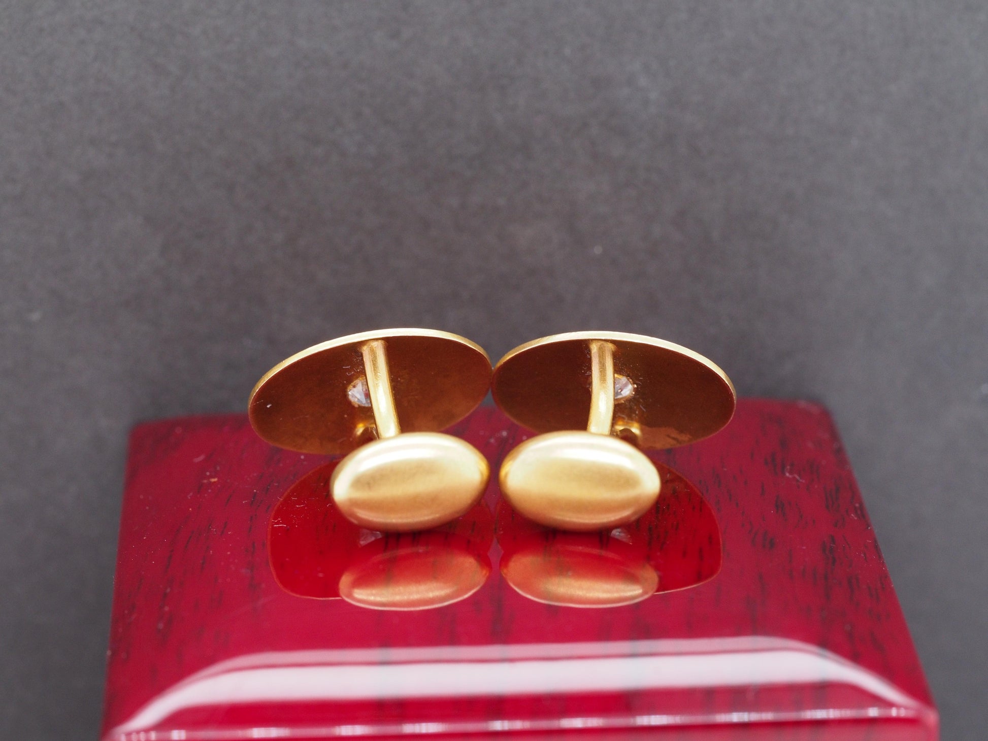 1900s Edwardian 14K Yellow Gold .55cttw Old Mine Diamond Cufflinks - VHK#495