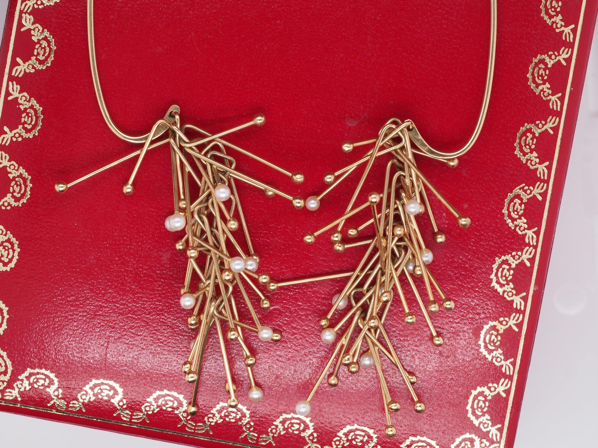 HELLERUP, GULDVIRKE 1960 DENMARK 14 KT YELLOW GOLD KINETIC EARRINGS