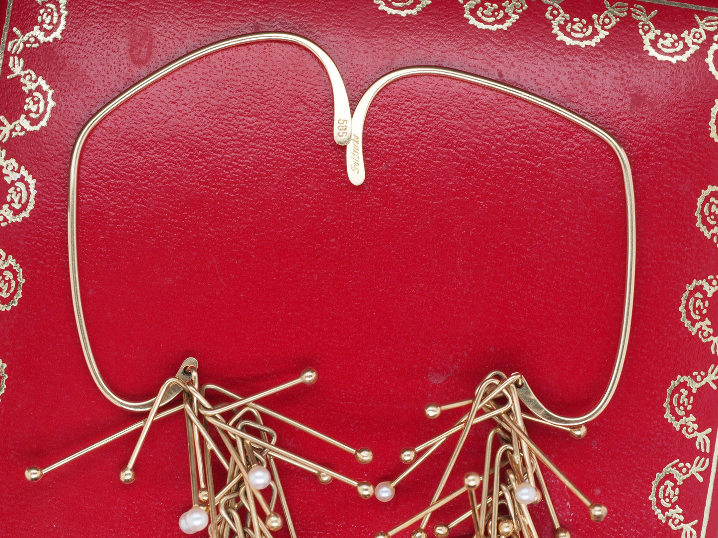 HELLERUP, GULDVIRKE 1960 DENMARK 14 KT YELLOW GOLD KINETIC EARRINGS