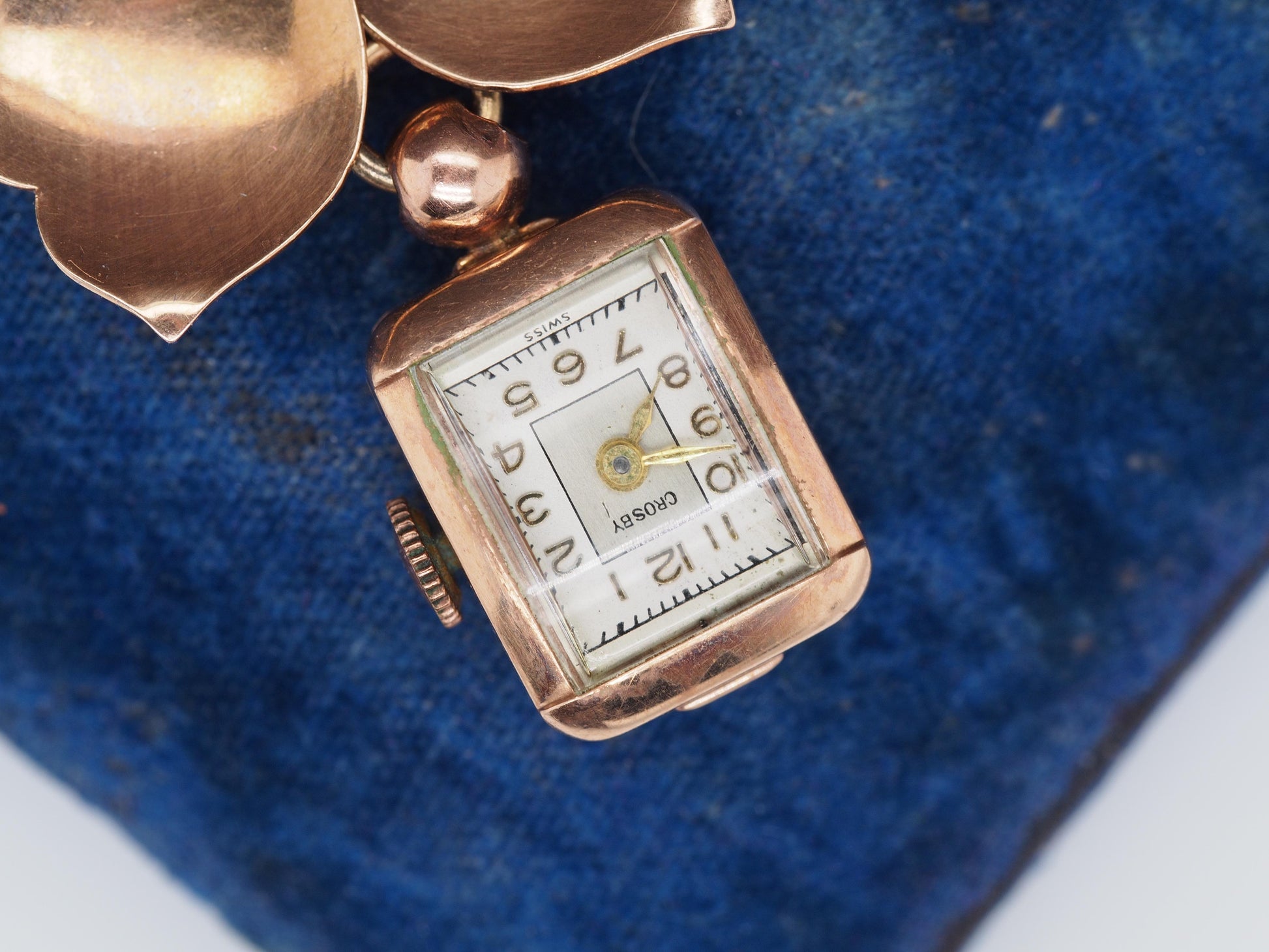 1940s 14K Rose and Yellow Gold Watch Brooch and Pin - VHK#505