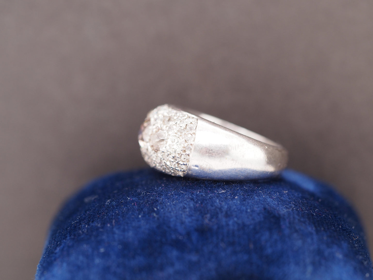 Circa 1920s Art Deco Platinum 1.50cttw Old Mine Cut Cluster Diamond Ring - VHK#5