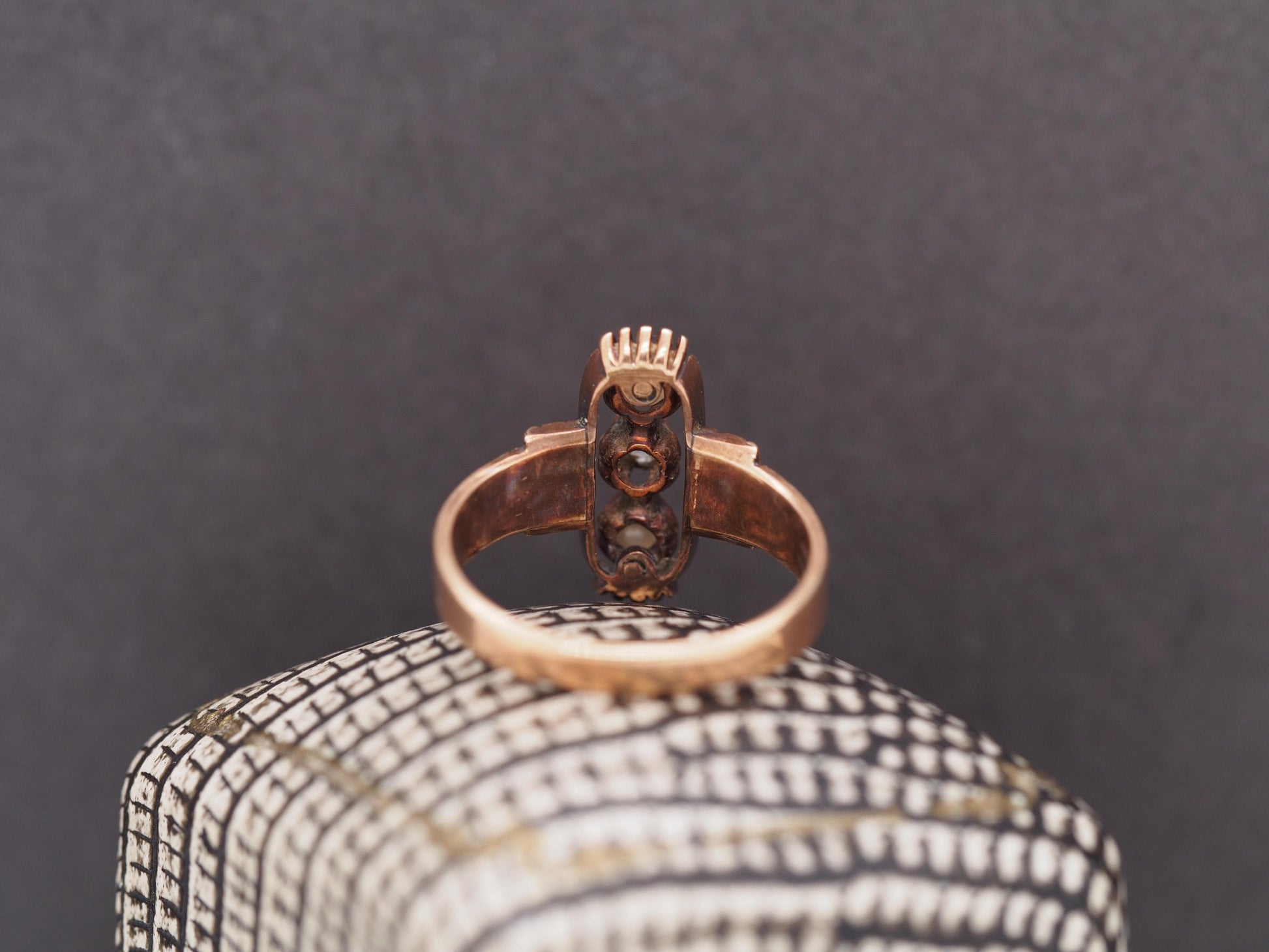 1900s 14K Yellow Gold Diamond and Pearl Ring - VHK#520