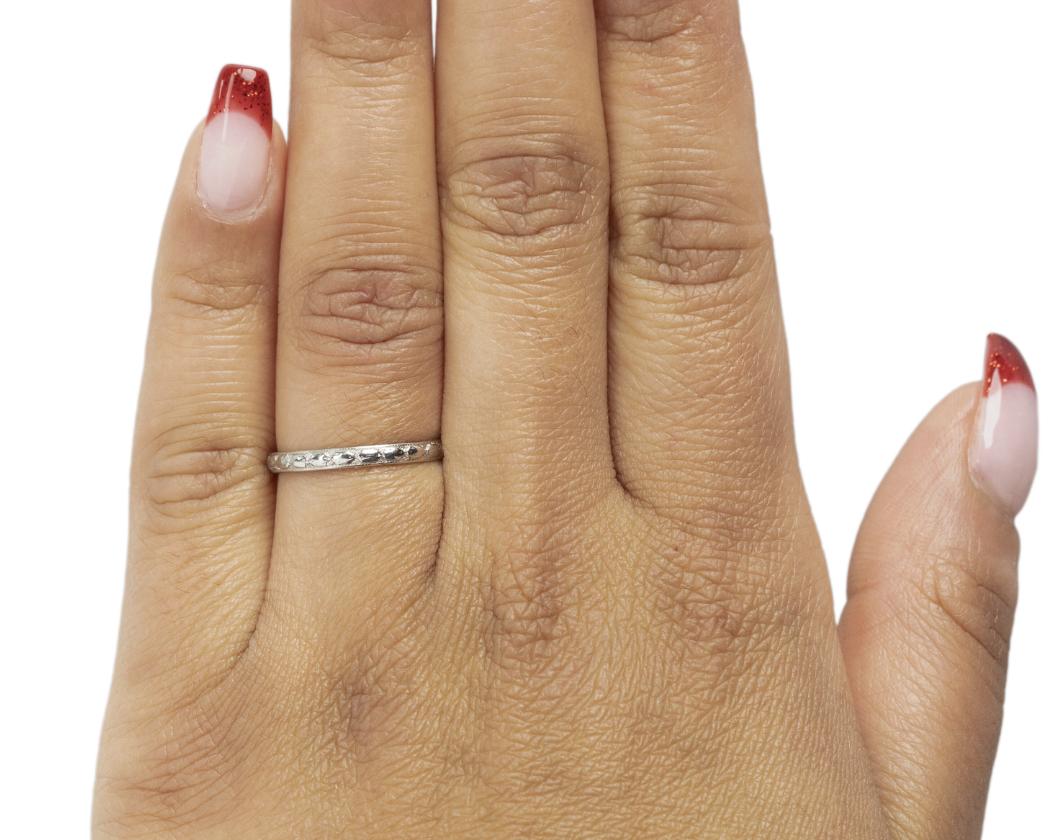Circa 1920 Art Deco Platinum Wedding Band - VEG#1871