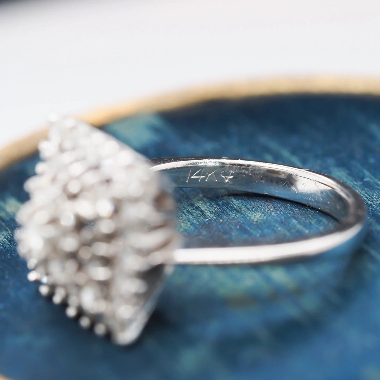 14K White Gold Diamond Cluster Cocktail Ring - VHK#306
