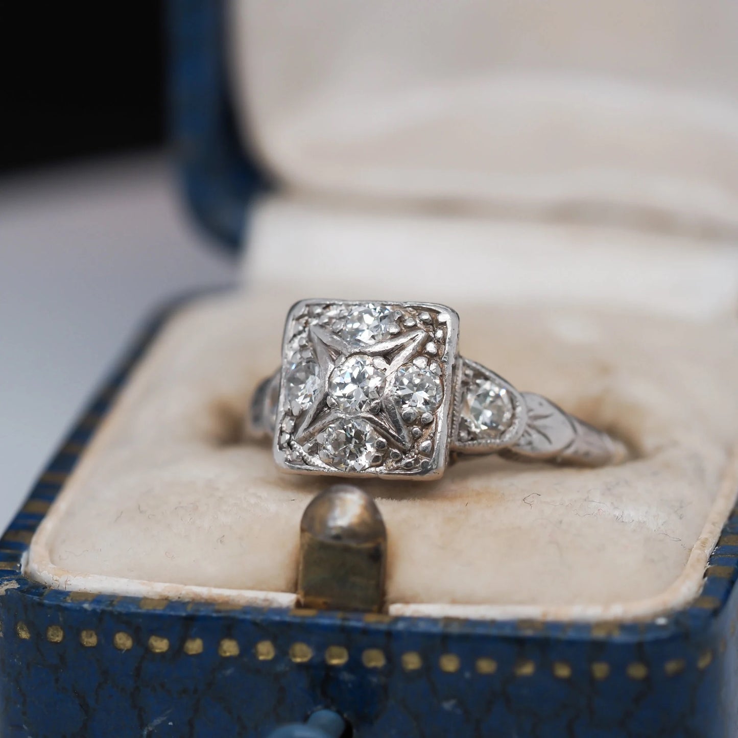 Circa 1920s Platinum Art Deco Diamond Engagement Ring - VHK#301