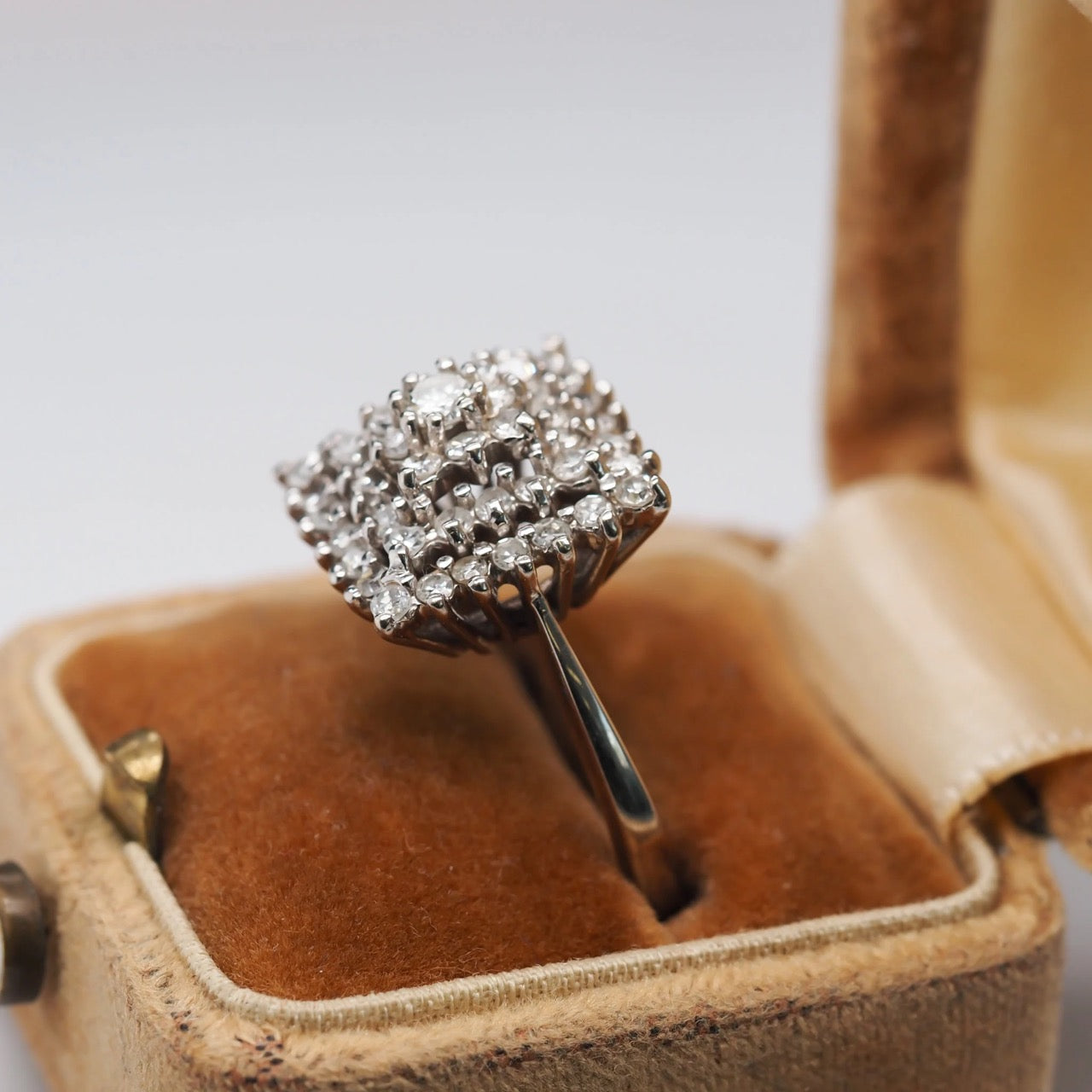 14K White Gold Diamond Cluster Cocktail Ring - VHK#306