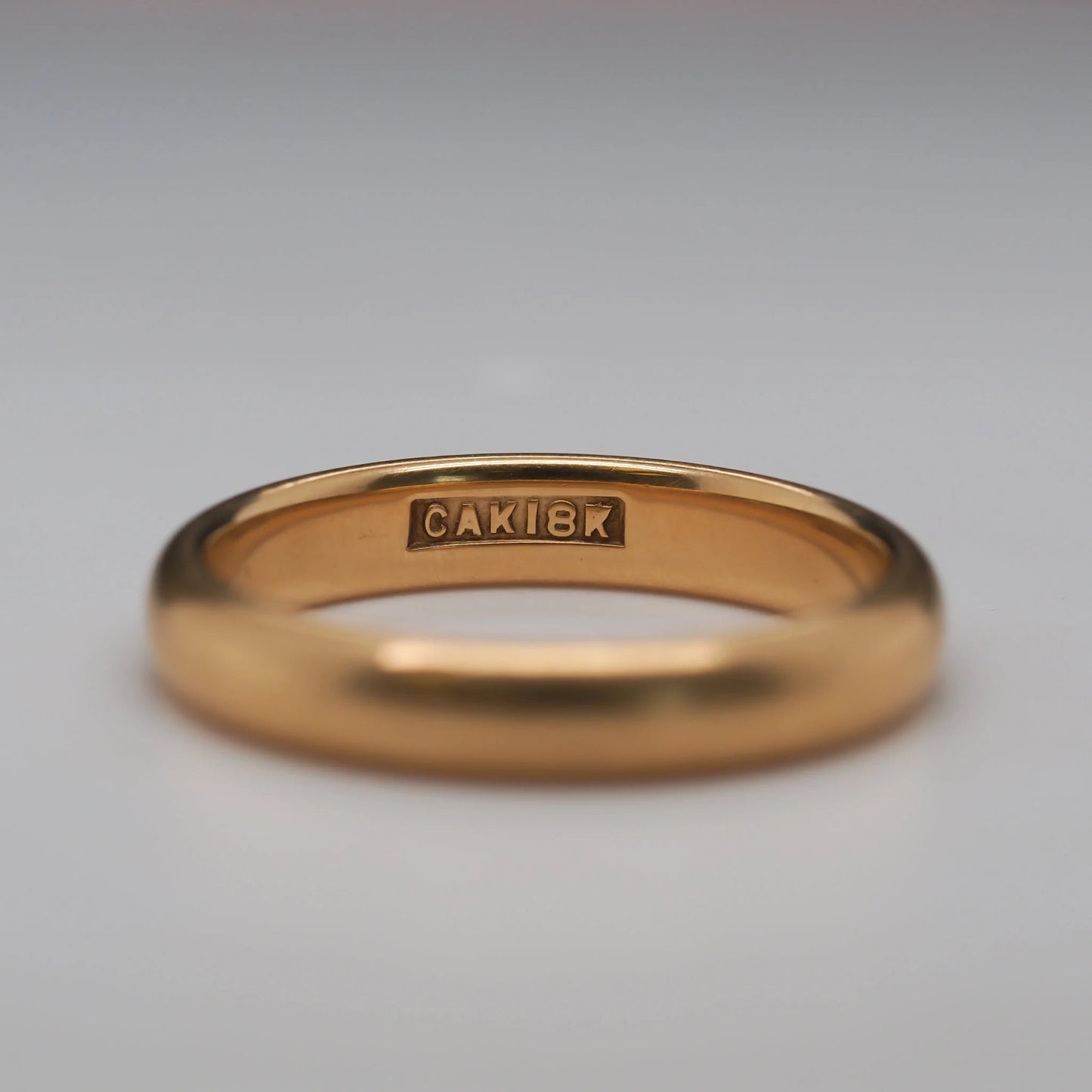 1900s Edwardian 18K Yellow Gold Wedding Band with Hallmarks - VHK#310