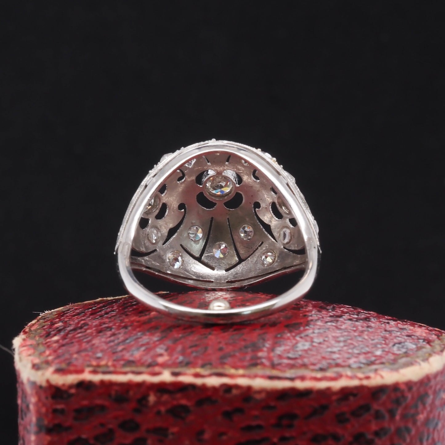 Circa 1920s Art Deco Platinum Old European Cut Diamond Ring - VHK#321
