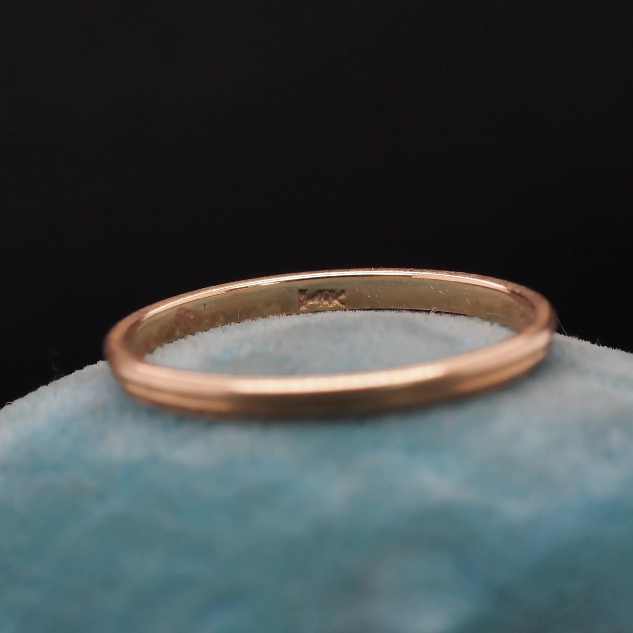 Circa 1920s Art Deco 14K Yellow Gold Wedding Band- VHK#344