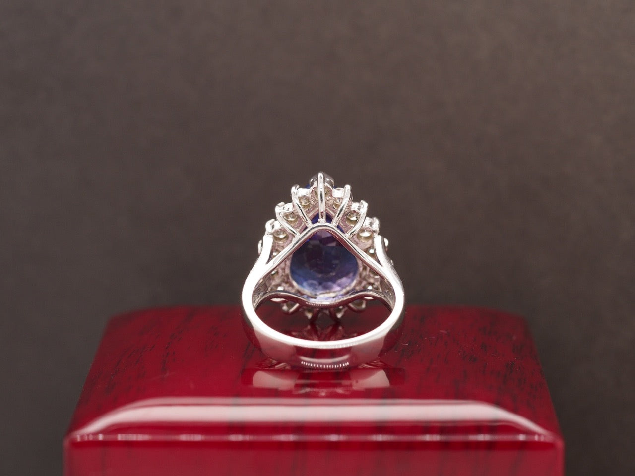14K White Gold Diamond and Pear Shape 10 Carat Tanzanite with GIA Report - VHK#357