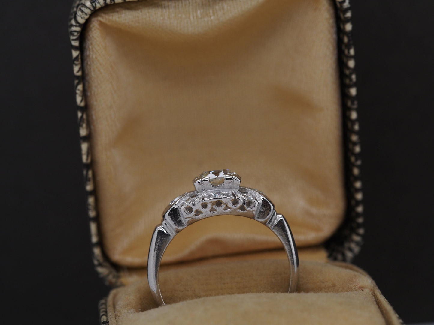 Circa 1930s Platinum Art Deco .65ct Old European Diamond Engagement Ring - VHK#333