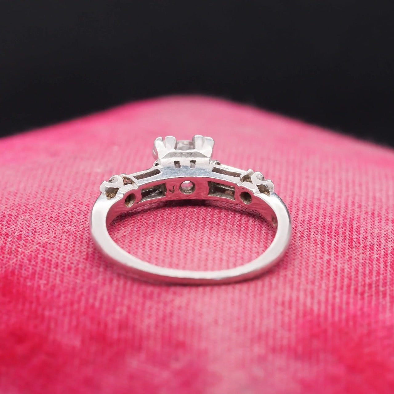 Circa 1940s Platinum Vintage .50ct Center Old European Brilliant Engagement Ring - VHK#365&nbsp;