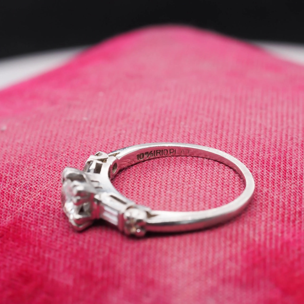 Circa 1940s Platinum Vintage .50ct Center Old European Brilliant Engagement Ring - VHK#365&nbsp;