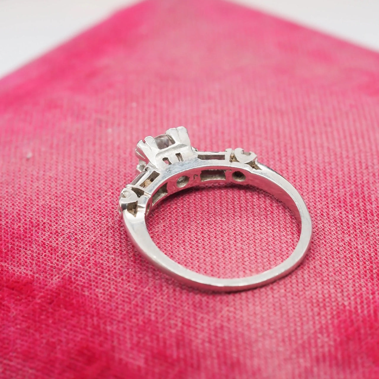 Circa 1940s Platinum Vintage .50ct Center Old European Brilliant Engagement Ring - VHK#365&nbsp;