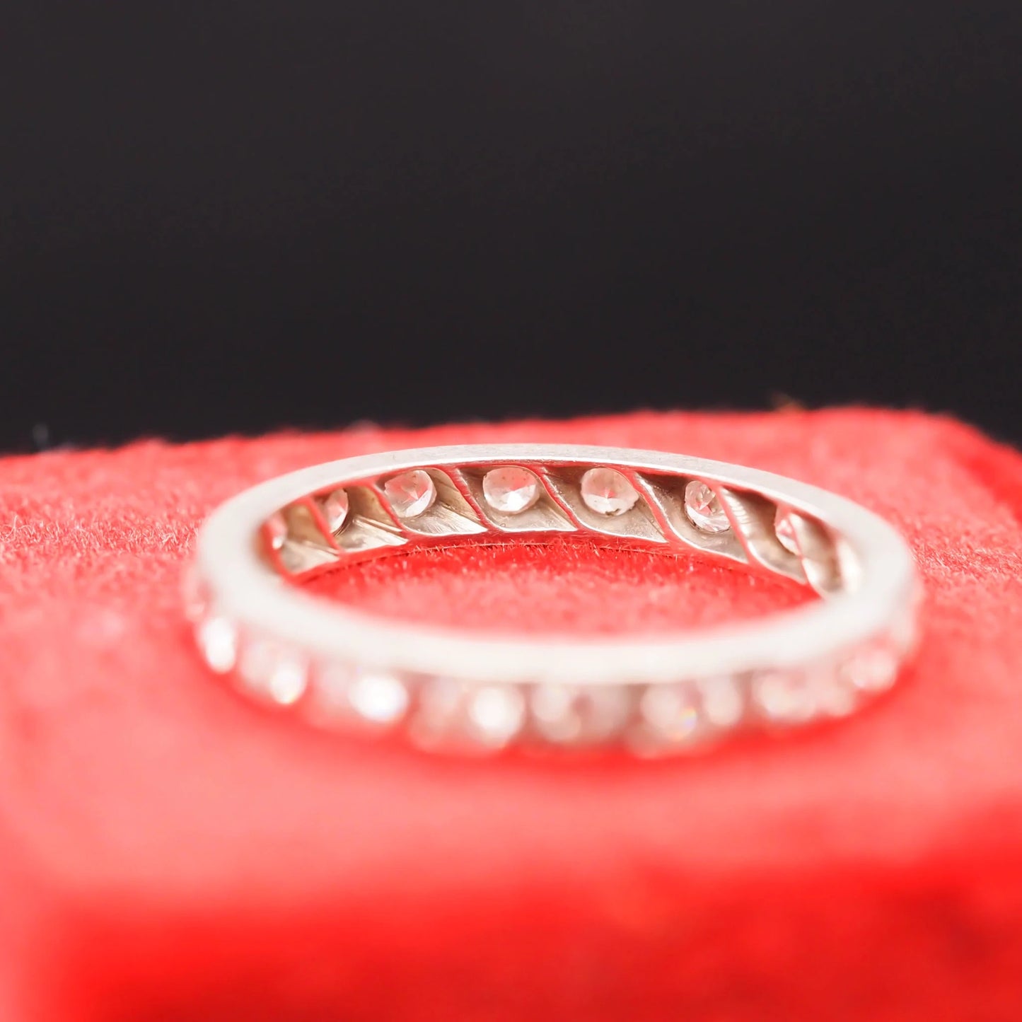 Circa 1920s Art Deco Platinum Old European Diamond Eternity Band - VHK#546