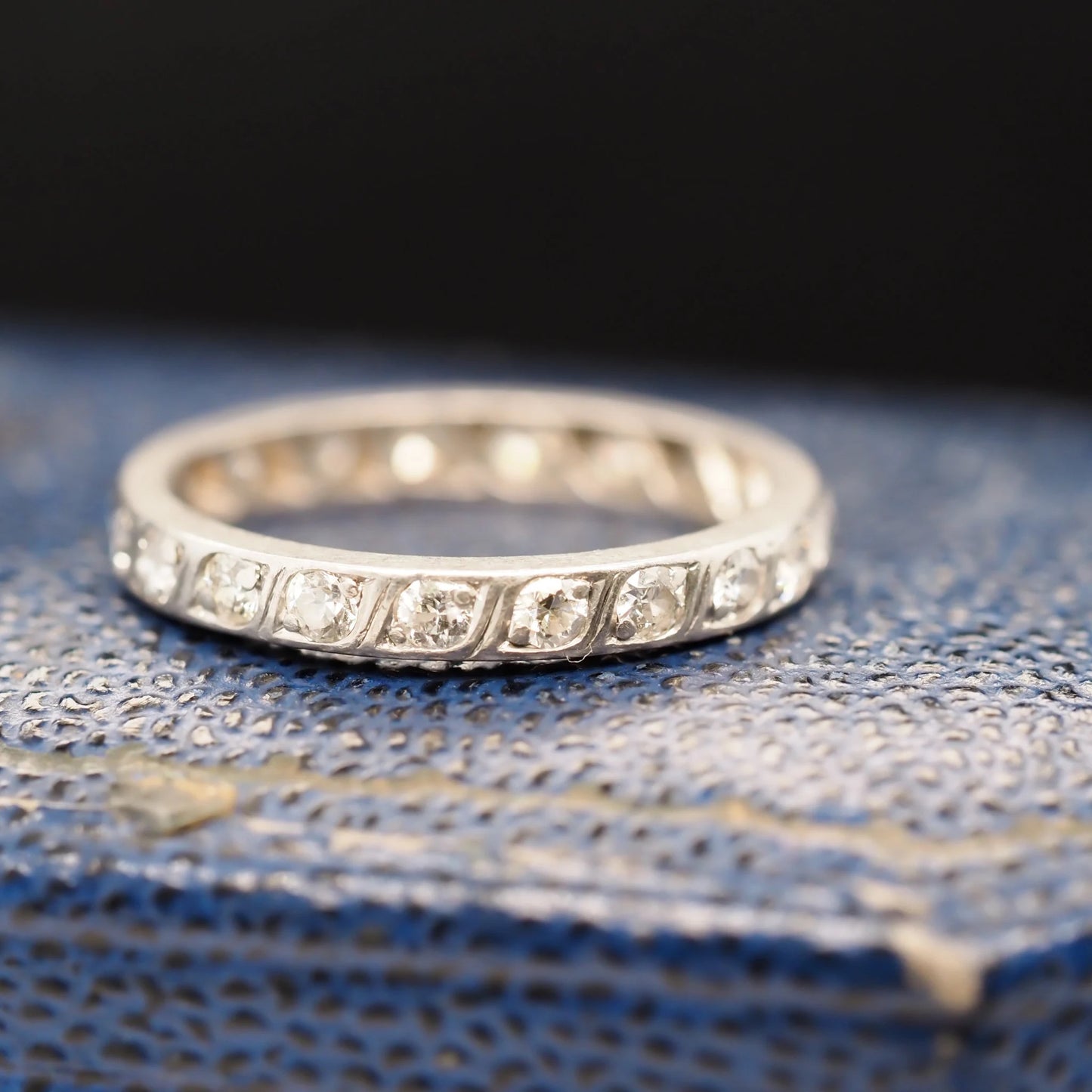 Circa 1920s Art Deco Platinum Old European Diamond Eternity Band - VHK#546