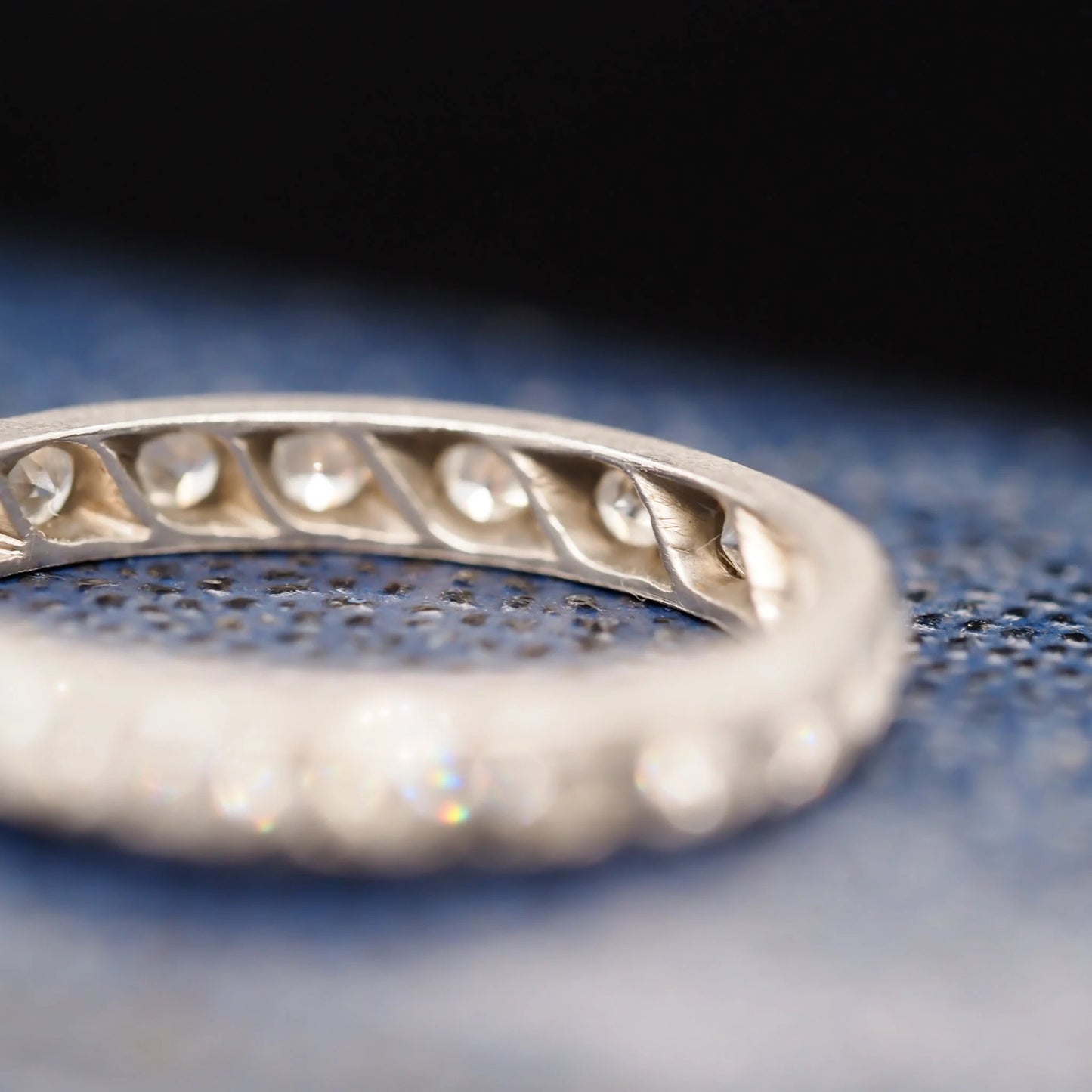 Circa 1920s Art Deco Platinum Old European Diamond Eternity Band - VHK#546