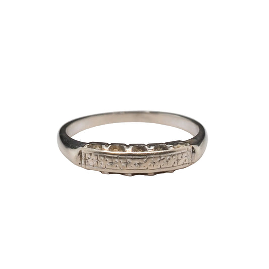 Art Deco 1920s 14K White Gold Wedding Band - VHK#569