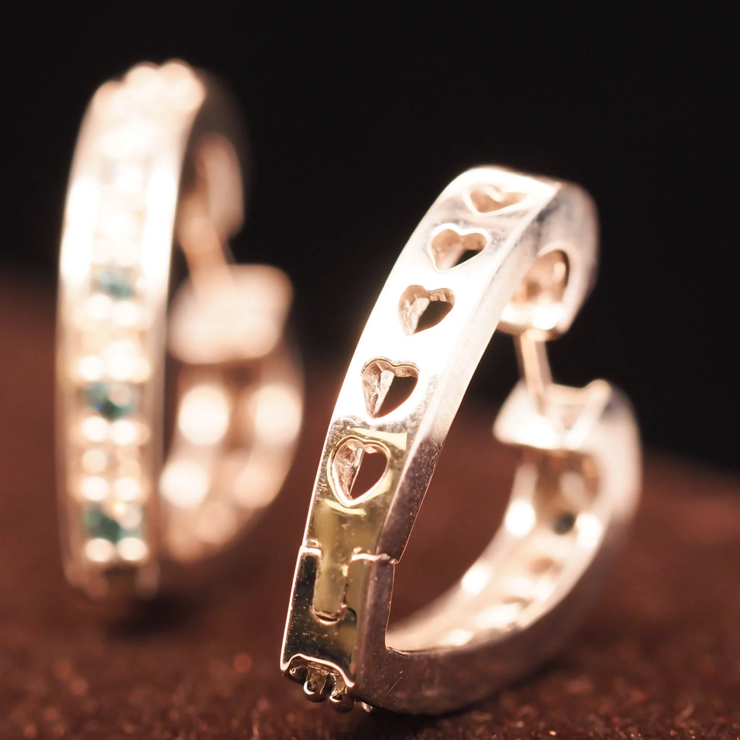14K White Gold Diamond Hoop Style Earrings - VHK#541a