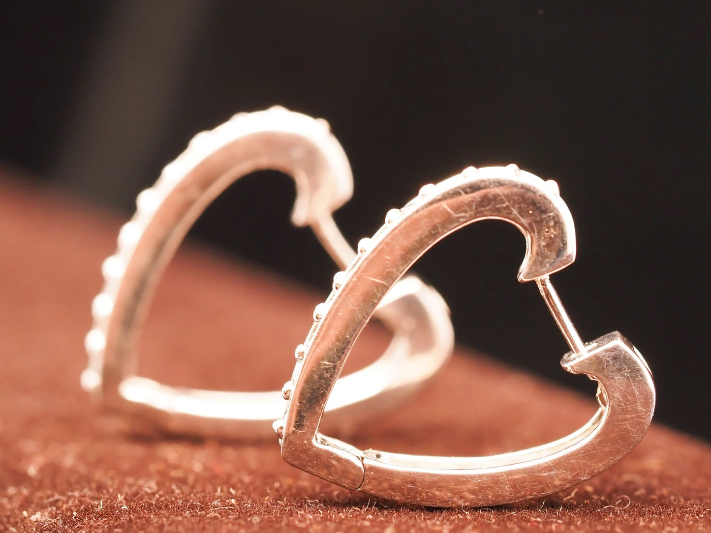 14K White Gold Diamond Hoop Style Earrings - VHK#541a