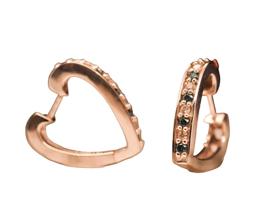 14K White Gold Diamond Hoop Style Earrings - VHK#541a
