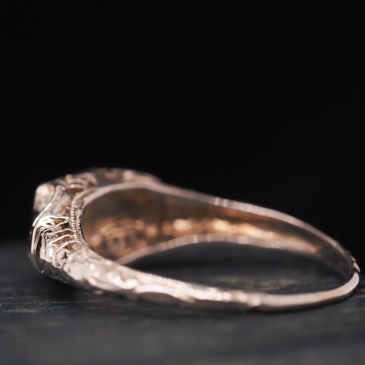 18k White Gold Art Deco Diamond Engagement Ring - VHK#365a