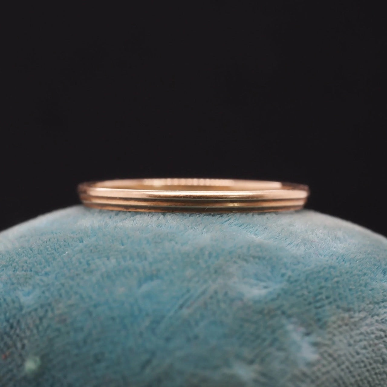 Circa 1920s Art Deco 14K Yellow Gold Wedding Band- VHK#344