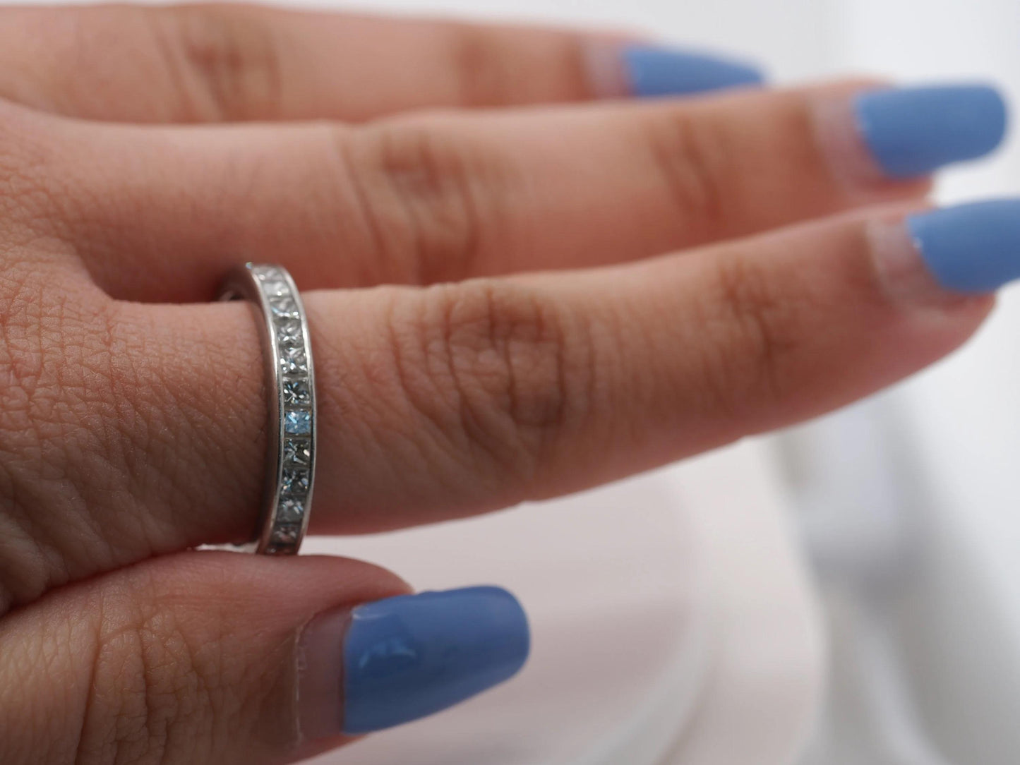 Platinum Princess Cut Diamond Eternity Band 3.00ct Size 8.25 - VHK#281