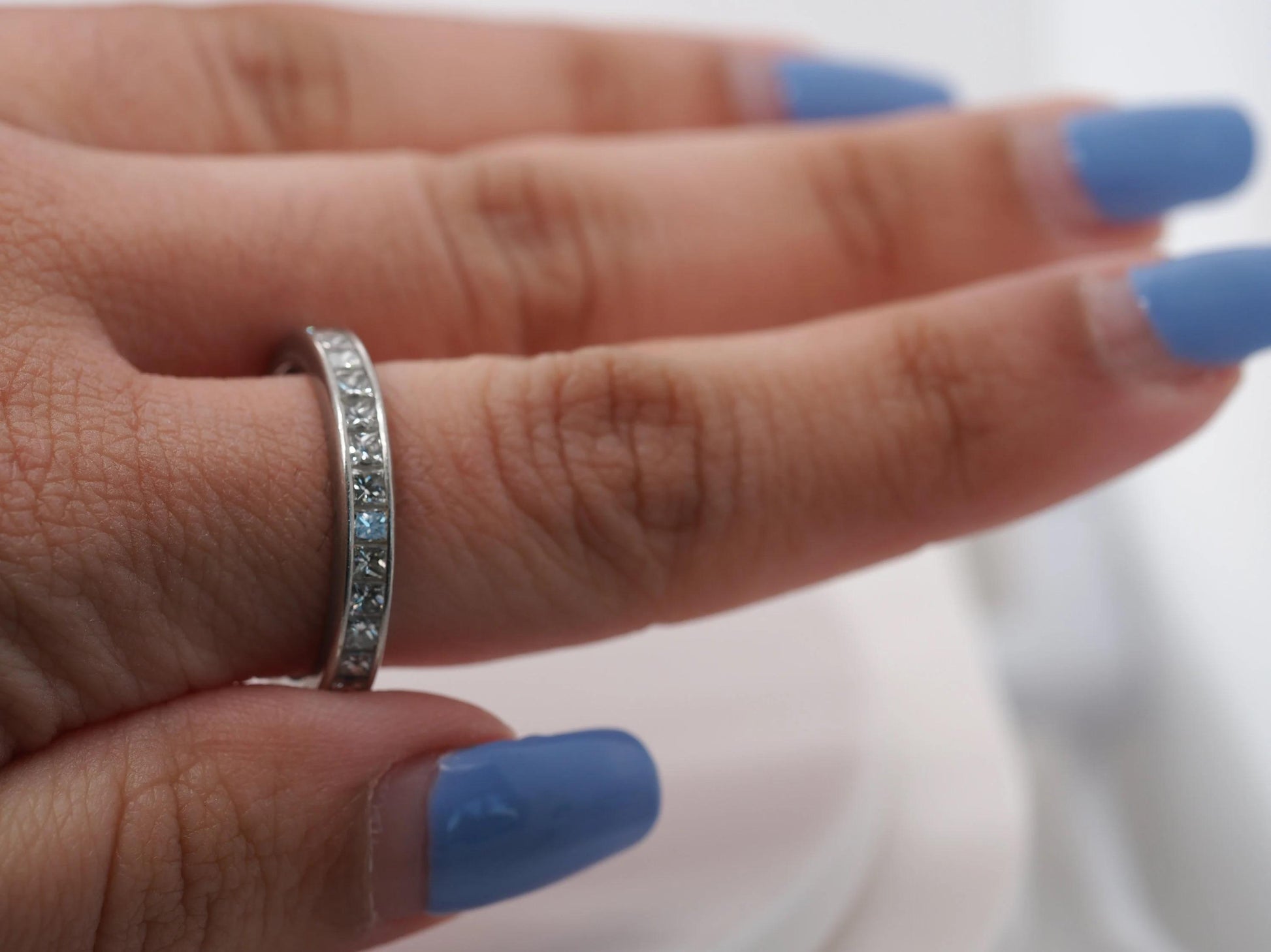 Platinum Princess Cut Diamond Eternity Band 3.00ct Size 8.25 - VHK#281