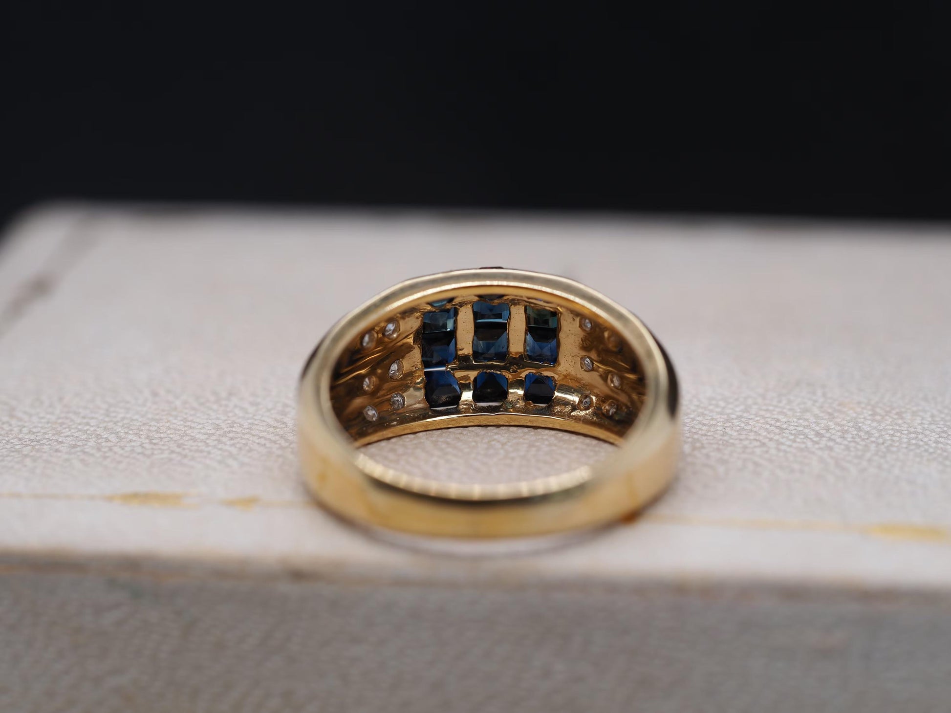 14K Yellow Gold Sapphire and Diamond Ring - VHK#287