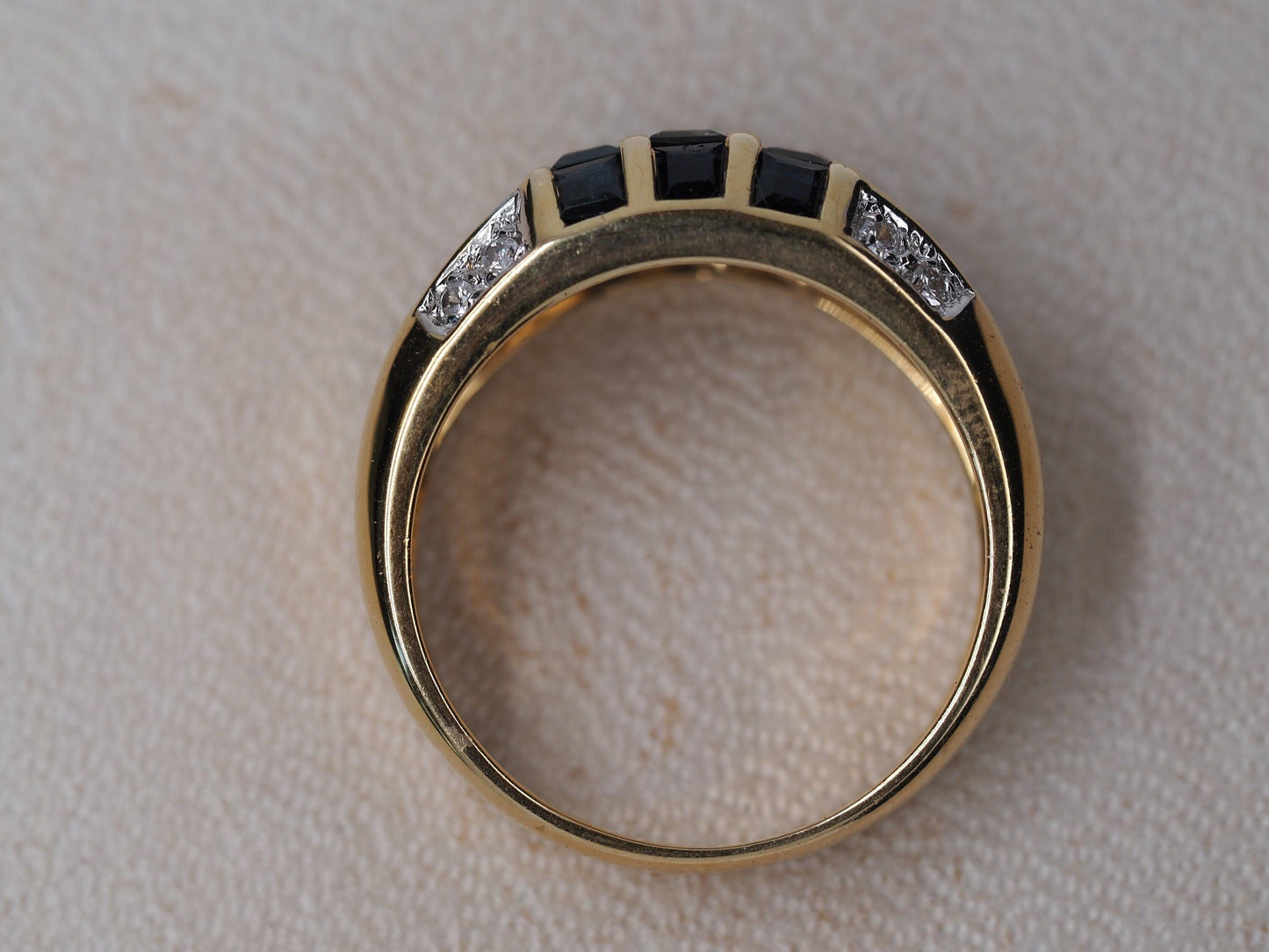 14K Yellow Gold Sapphire and Diamond Ring - VHK#287