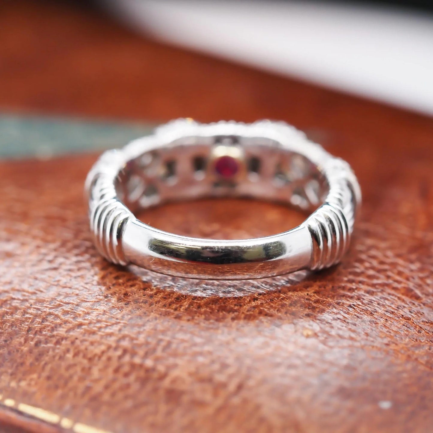 18K White Gold Roberto Coin Diamond Basket Weave Ring - VHK#551