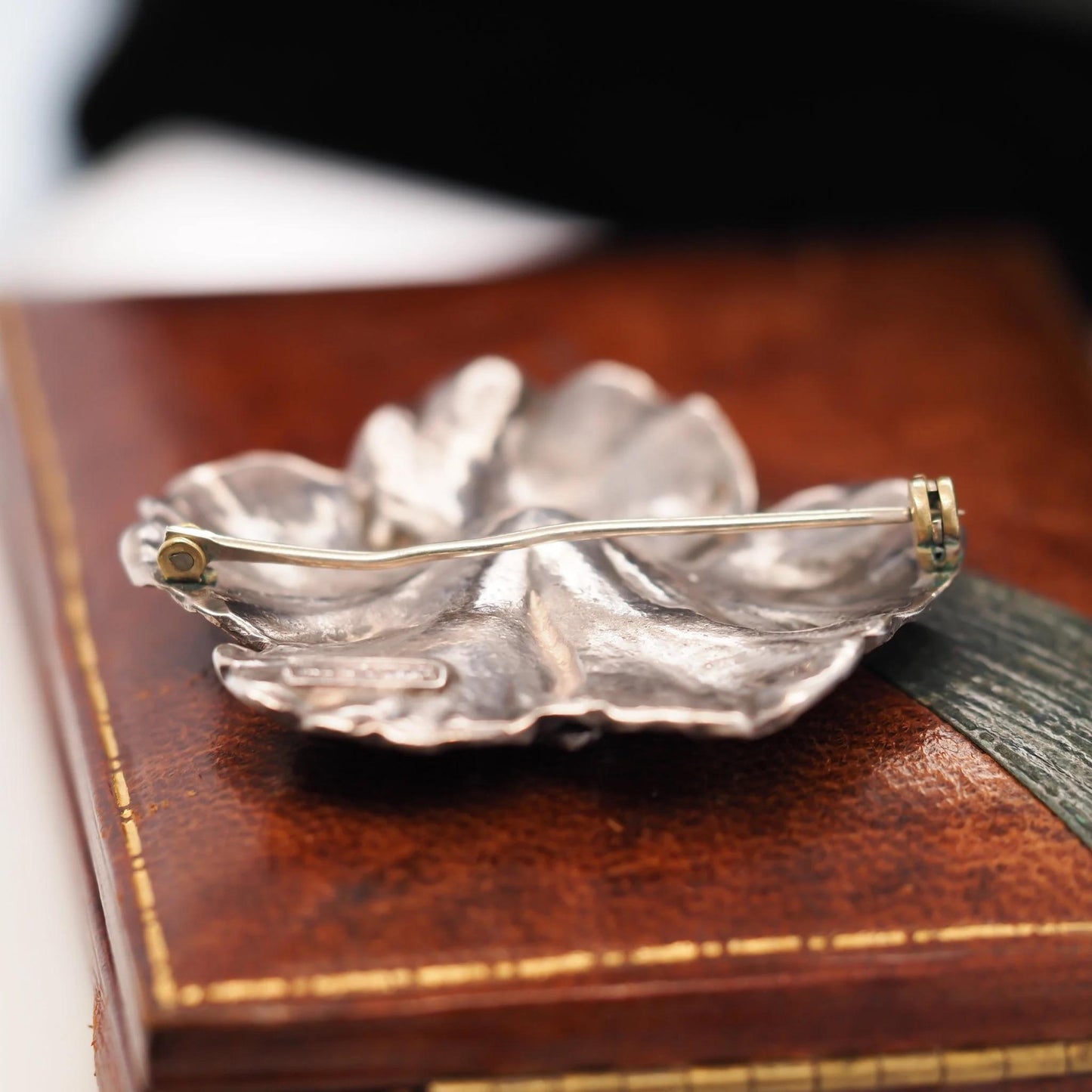Vintage Large Size Sterling Silver GUMPS Hibiscus Flower - VHK#554