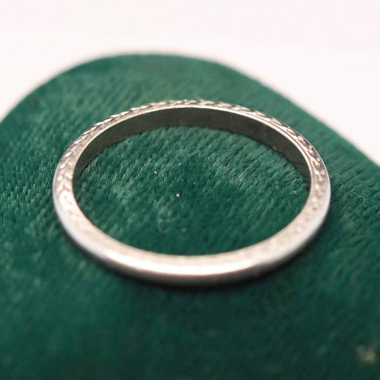 Circa 1920s Engraved Platinum Wedding Band - VHK#592