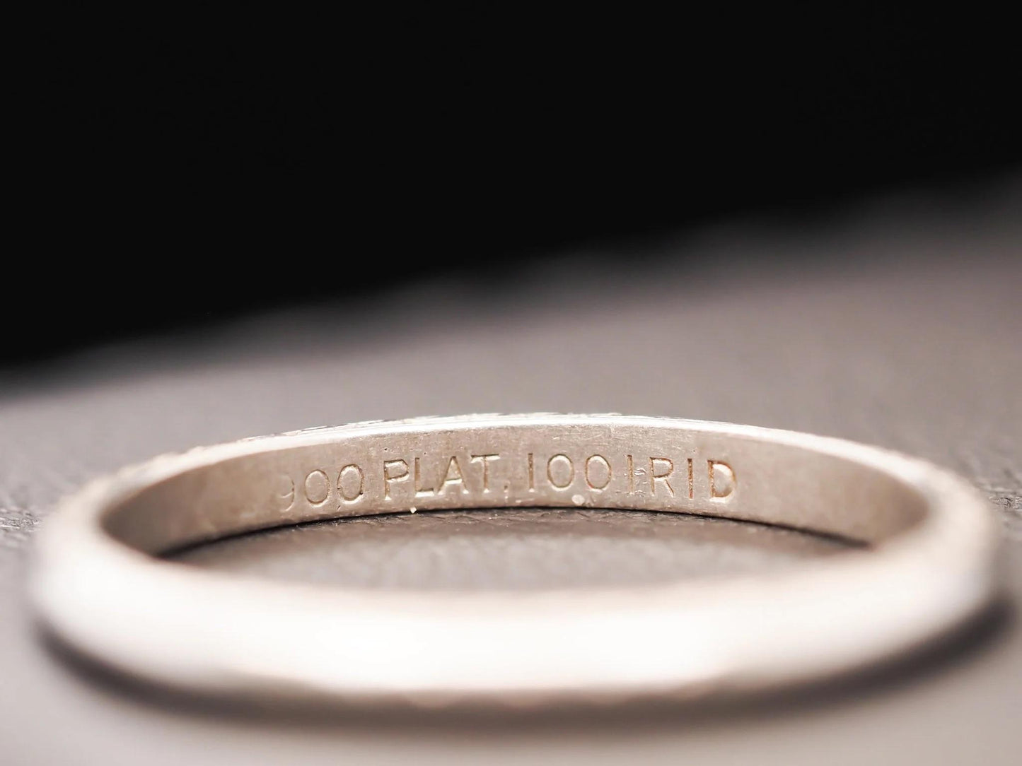 Circa 1920s Engraved Platinum Wedding Band - VHK#592