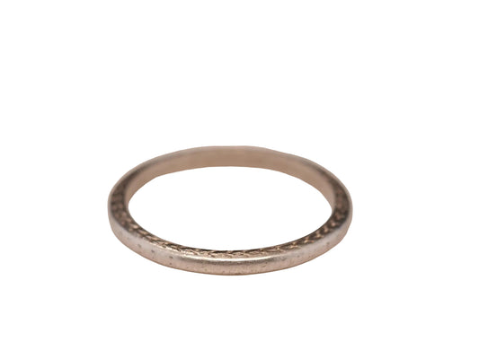 Circa 1920s Engraved Platinum Wedding Band - VHK#592