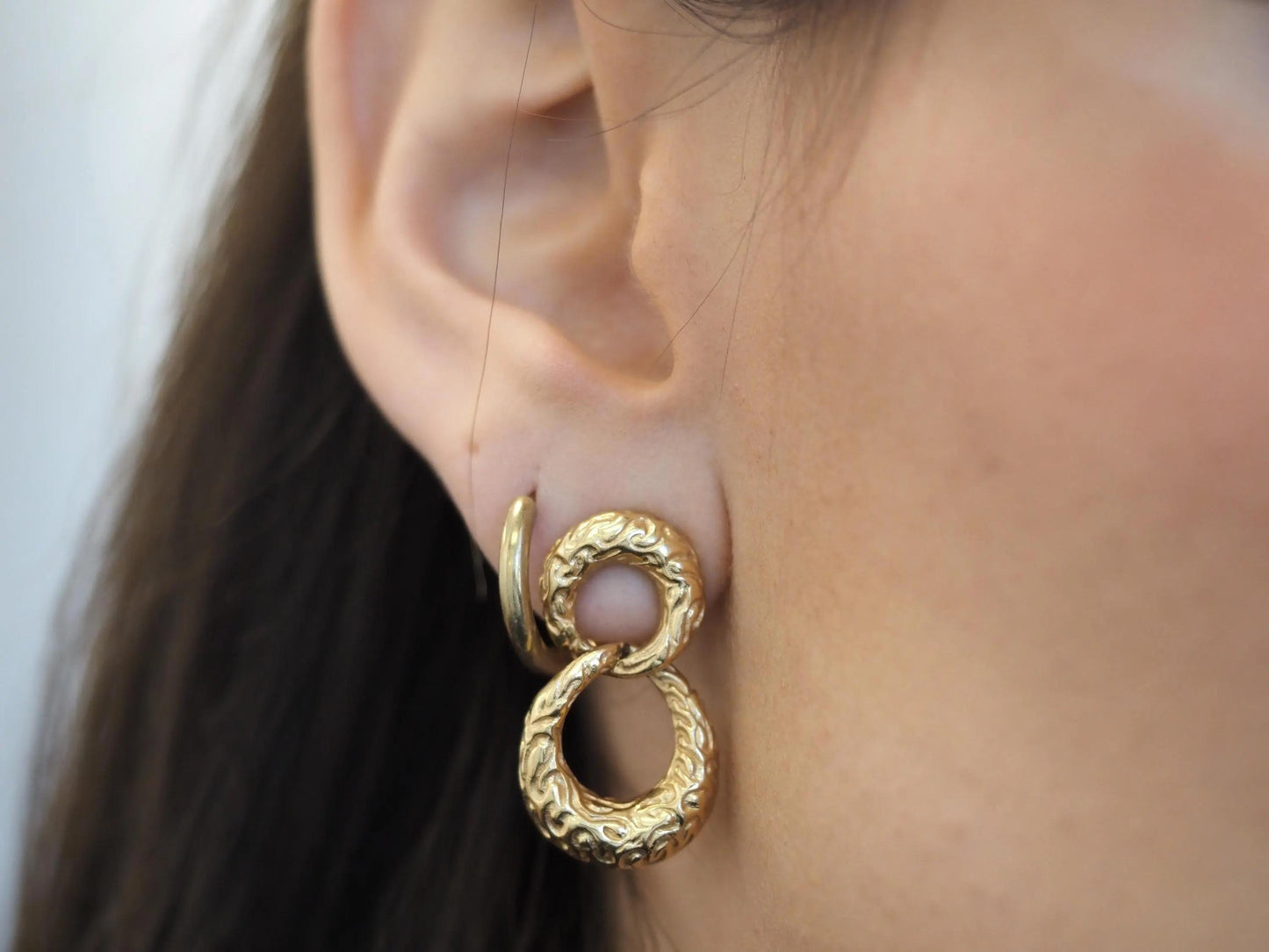 Vintage 14K Yellow Gold Dangling Earrings - VHK#593