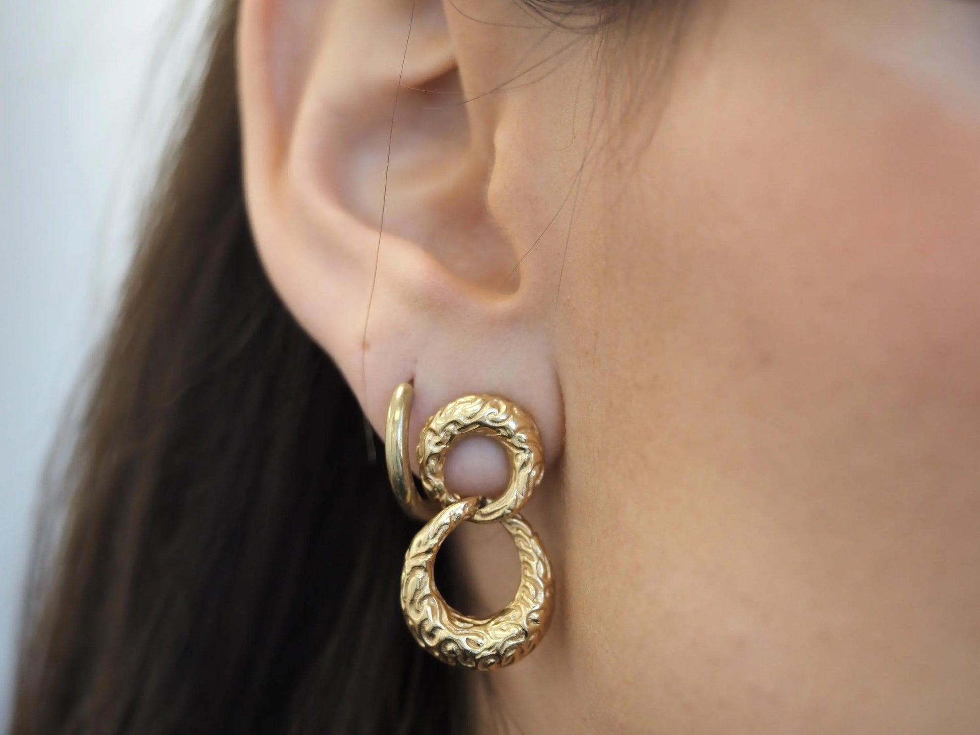 Vintage 14K Yellow Gold Dangling Earrings - VHK#593