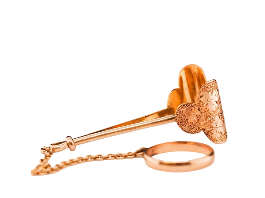 14K Yellow Gold Victorian Cigarette Holding Tongs/Tweezer with Ring - VHK#611