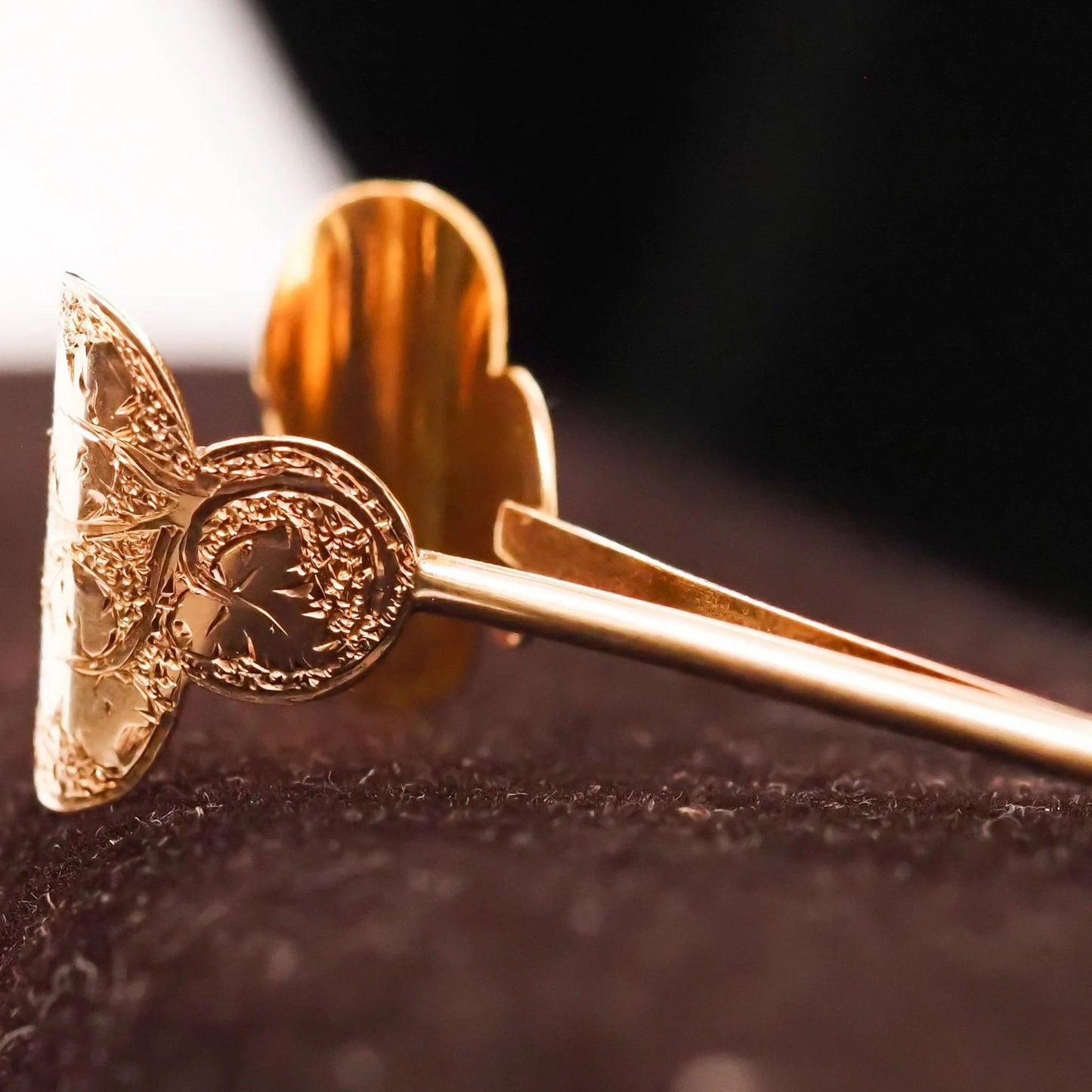 14K Yellow Gold Victorian Cigarette Holding Tongs/Tweezer with Ring - VHK#611