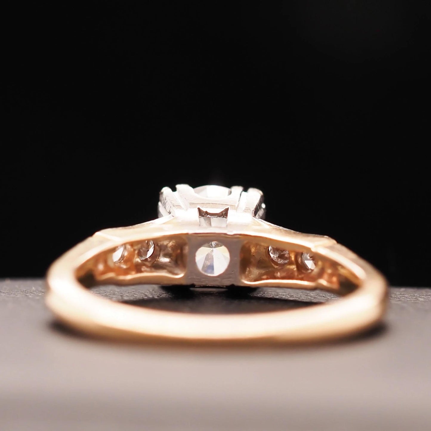 14K Yellow Gold and White Gold .70ct Old European Diamond Engagement Ring - VHK#