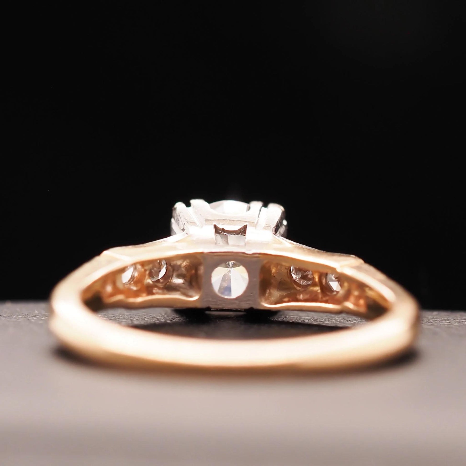 14K Yellow Gold and White Gold .70ct Old European Diamond Engagement Ring - VHK#