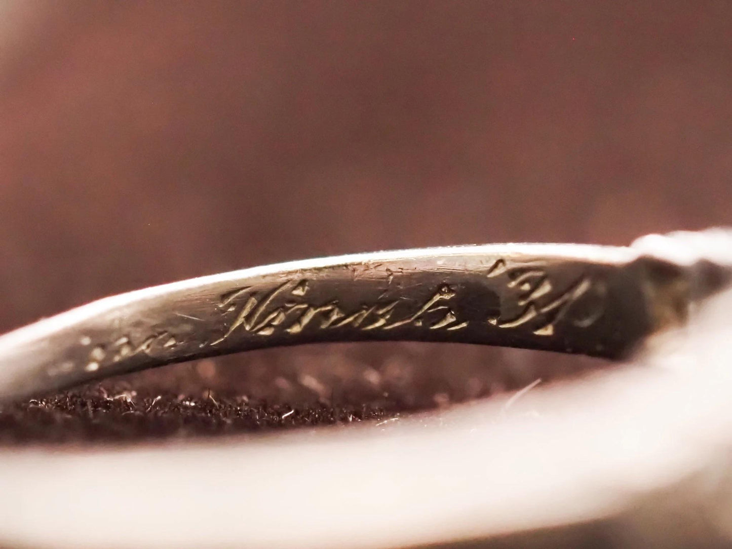 1931 Engraved Date Platinum Art Deco 1.00ct Old European Diamond Engagement Ring