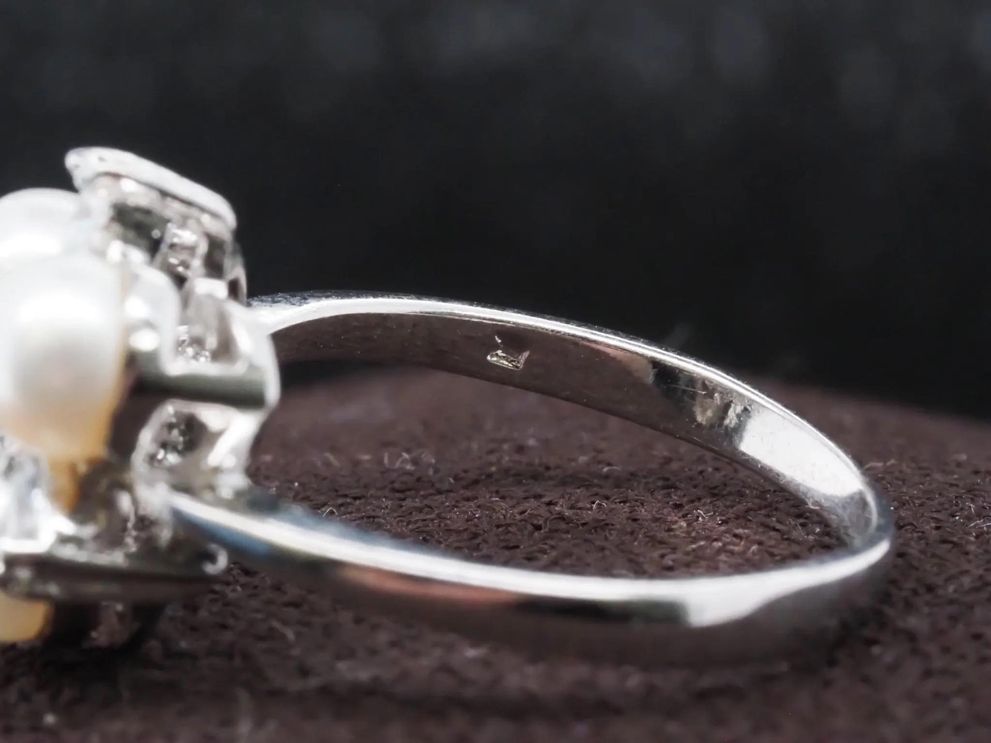 14K White Gold, Pearl and Diamond Cocktail Ring - VHK#30
