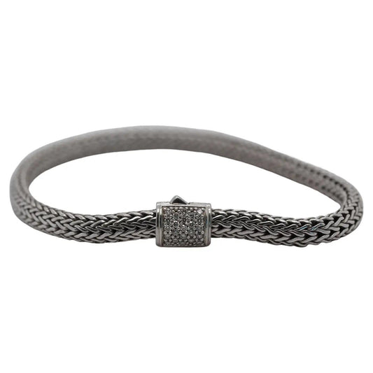 John Hardy Sterling Silver Diamond Bracelet - VHK#297