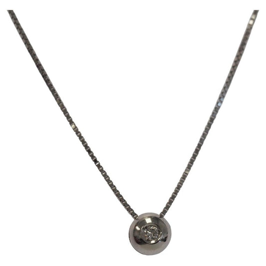 18K White Gold Diamond Bezel Set Pendant - VHK#312